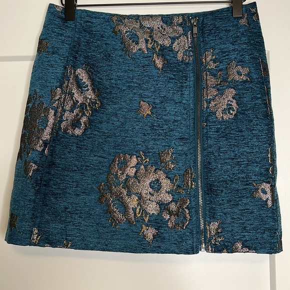 Woven Free People Movin On Teal Mini Skirt Size 4 - Picture 10 of 10